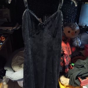 Black velvet slip dress - Lightly used, Small